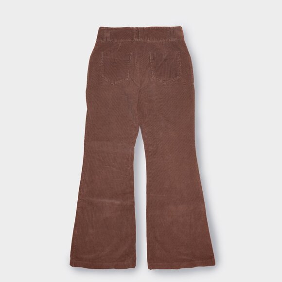 Mid Rise Flared Pants, Corduroy, Brown, Bootcut - Picture 4 of 6